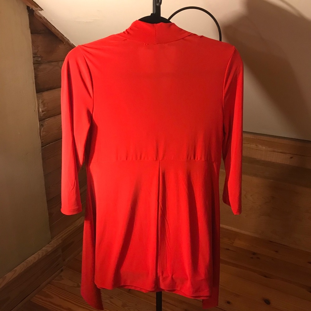 ๐ธ5/$30๐ธ Chaus Red Rhinestone Asymmetrical Top, EUC, S - Picture 3 of 13
